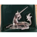 Swarovski; Fabulous Creatures, The Unicorn, 1996, certificate, box, case, stand.