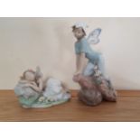 Lladro; Prince of the Elves, model 07690, box, together with Princess of the Fairies, model 010.