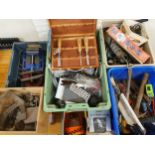 A quantity of tools, to include chisels, G clamps and scaffolding clamps.