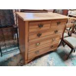 An Edwardian satinwood chest of two short over three long drawers, brass handles, 107 x 43 x 103