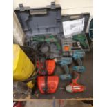 A Bosch electric drill, model PSB750-2RE, a Karcher power washer, a Parkside soldering iron and