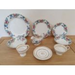 An early 19th century Staffordshire part tea and coffee service, 16 saucers, 16 tea cups, 10