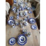 A Ringtons Willow pattern breakfast and dinner service for 6 place settings, including; dinner