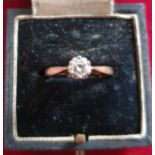 A 9ct gold single stone diamond ring, 0.25 cts, 2.7 gm.