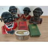 A collection of metal money boxes (7).