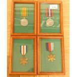 Four WWII mounted medals, 1939-1945 star, France and Germany star, Defence medal, War medal