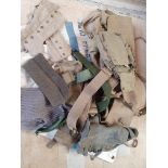 Five Army canvas satchels, 3 kit bags and other ex-MOD equipment.