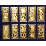 A limited edition proof gold plated "Million Dollar" collection of 10 coins, cased