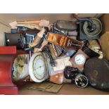 An Art Deco Darwin razor, case, unused, a Smiths Electric onyx mantle clock and other collectibles.