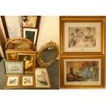 5 Russell Flint prints and a quantity of print and watercolours