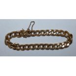 A 9ct gold hollow curb link bracelet, weight 12g