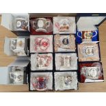 A collection of 14 Royal Crown Derby limited edition loving cups, boxed, with certificates.