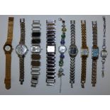 Two ladies Ingersoll quartz wristwatches and other wristwatches