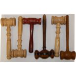 8 various wooden gavels