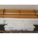 Three 'Tuscan Oak' Venetian blinds, 177, 118 and 116 cm, drop 133 cm, two white examples, 119 and 56