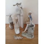 Lladro; a pair of praying nuns, 5502, mother with child, girl with flowers x 2, and a baby (5).