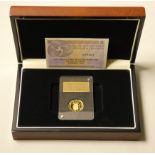 A 2018 proof Spanish gold Escudo, 150th anniversary, certificate, case, box