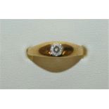 A Victorian 18ct gold single stone ring London 1892 rub over, set with an old cut stone, approx. 0.