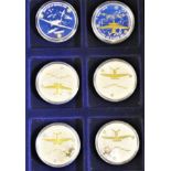 A limited edition proof silver plated with pad print "Battle of Britain" collection of 6, cased