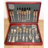 An EPNS bead pattern canteen of cutlery for 8 place setting by Butler of Sheffield comprising