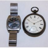 H.Lee & Son, Hull, a silver open face pocket watch Birmingham 1903 and a Roamer wristwatch