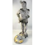 Loredano Rosin, Italian (1936-1992), an large glass statue of a Viking, with sand blasted effect