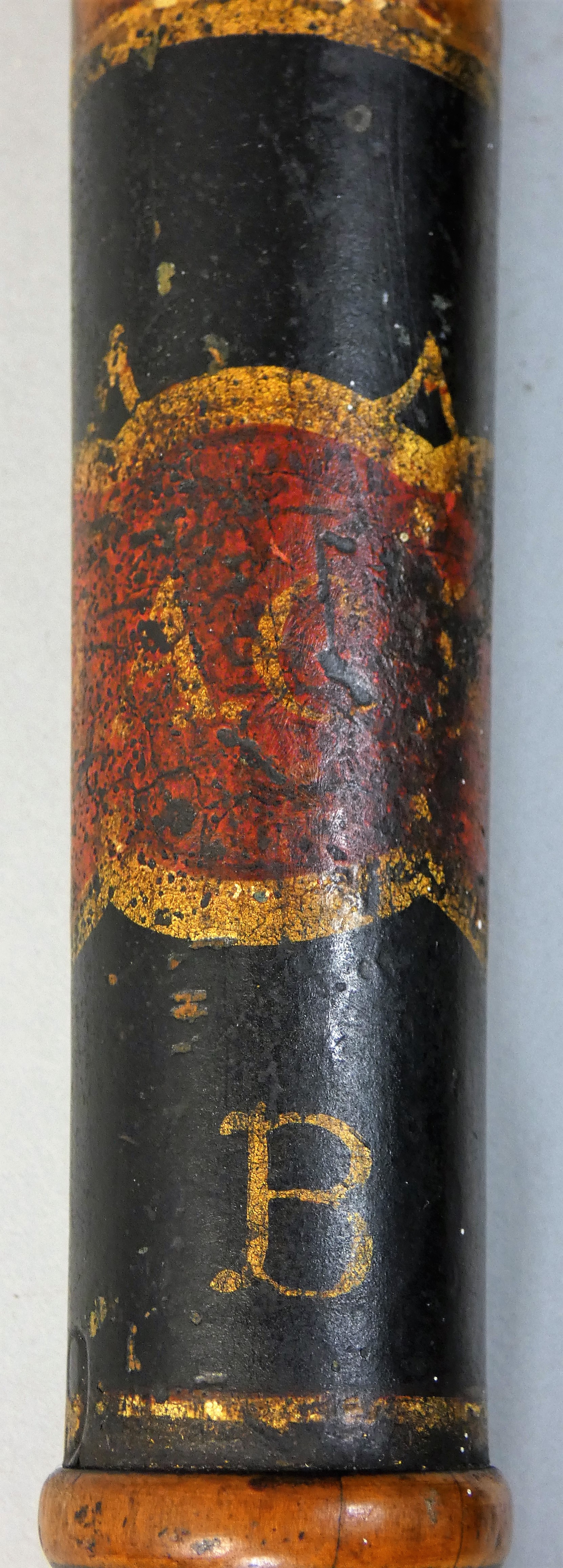 A 19th century Hackney Police turned wooden truncheon, marked 'Hackney 39B', length 45cm, together - Image 2 of 3