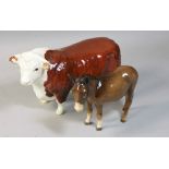 A Beswick Hereford Bull "Ch. of Champions", No. 1363A, by A. Gredington, height 11cm, together