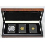 The London Mint, an Isle of Man Angel three proof limited edition of 299 coin set, 2018, 1oz silver,