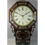 Boddington, Altrincham - a Victorian drop dial verge rosewood and mother of pearl inlaid wall time