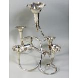 An Edwardian silver epergne by Cropp & Farr Birmingham 1907, composed of five flower vases in a