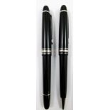 Mont Blanc; a Meisterstuck fountain pen, with 14k nib, together with a matching ballpoint pen and