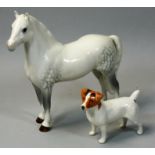 A Beswick Welsh Mountain grey pony, 'Coed Coch Madog', No. 1643, height 15.5cm, together with a
