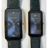 Amsterdam Sauer, a ladies and gentleman's pair of gold plated Sapphire Collection wristwatches,