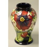 A Moorcroft 'Rose of the Forest' tube line decorated vase, designed by Philip Gibson, impressed