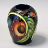 A miniature Moorcroft 'Queens Choice' pattern tube line decorated vase, designed by Emma Bossons,