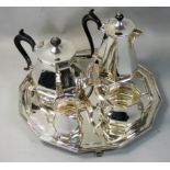 An Art Deco four piece tea and coffee service, by Roberts & Belk, Sheffield 1932, of octagonal