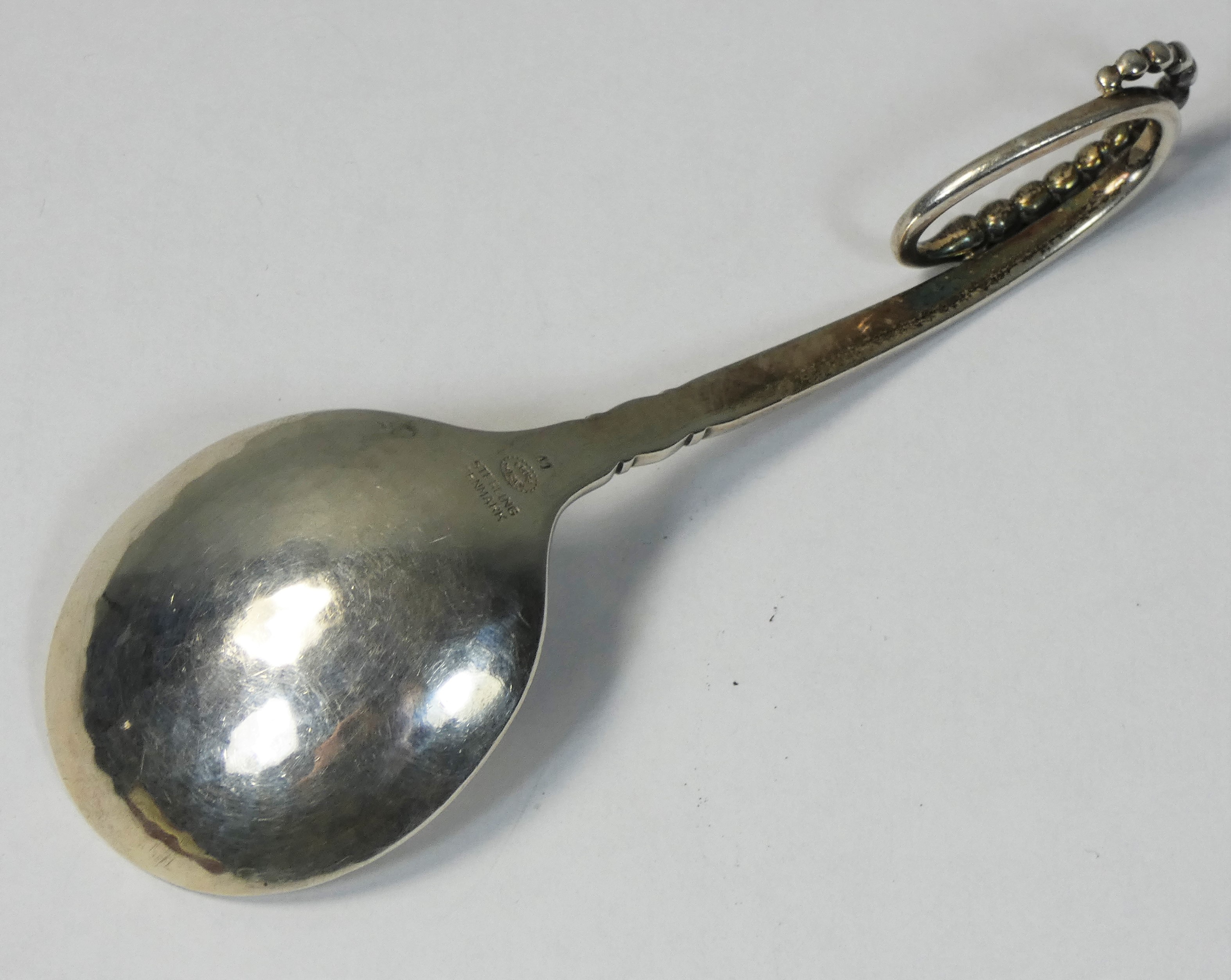 Georg Jensen, a Danish silver caddy or preserve spoon, Copenhagen, 1933-1944, pattern number 41, - Image 2 of 3