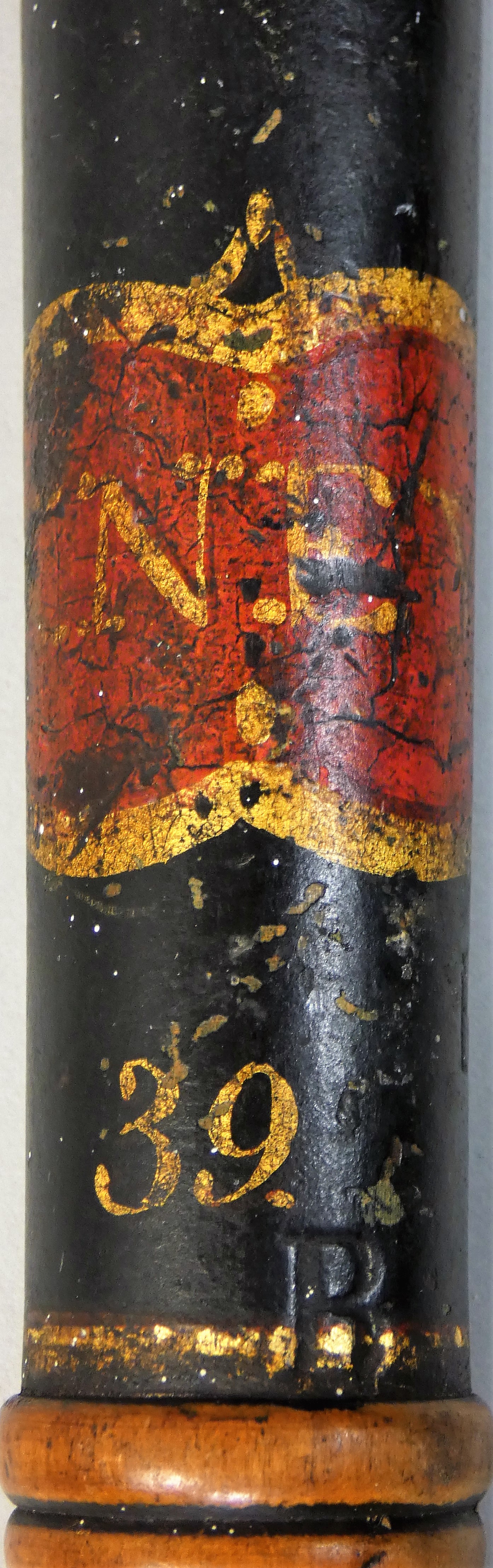 A 19th century Hackney Police turned wooden truncheon, marked 'Hackney 39B', length 45cm, together - Image 3 of 3