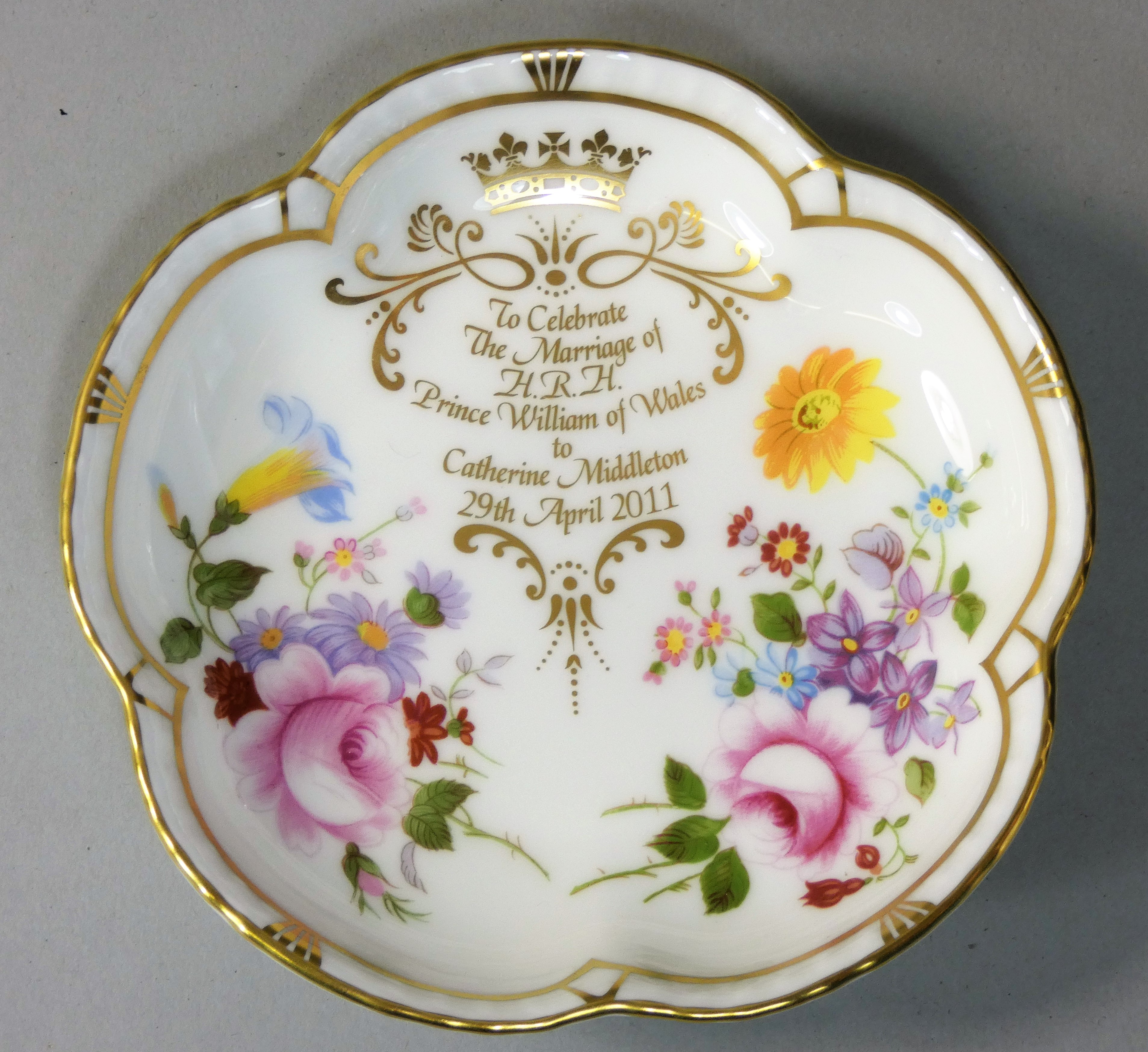 A Royal Crown Derby commemorative dish, 'to celebrate the marriage of ... Prince William to