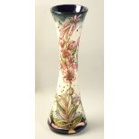 A large Moorcroft Prestige 'Rosebay Willow Herb' pattern tube line decorated vase, designed by
