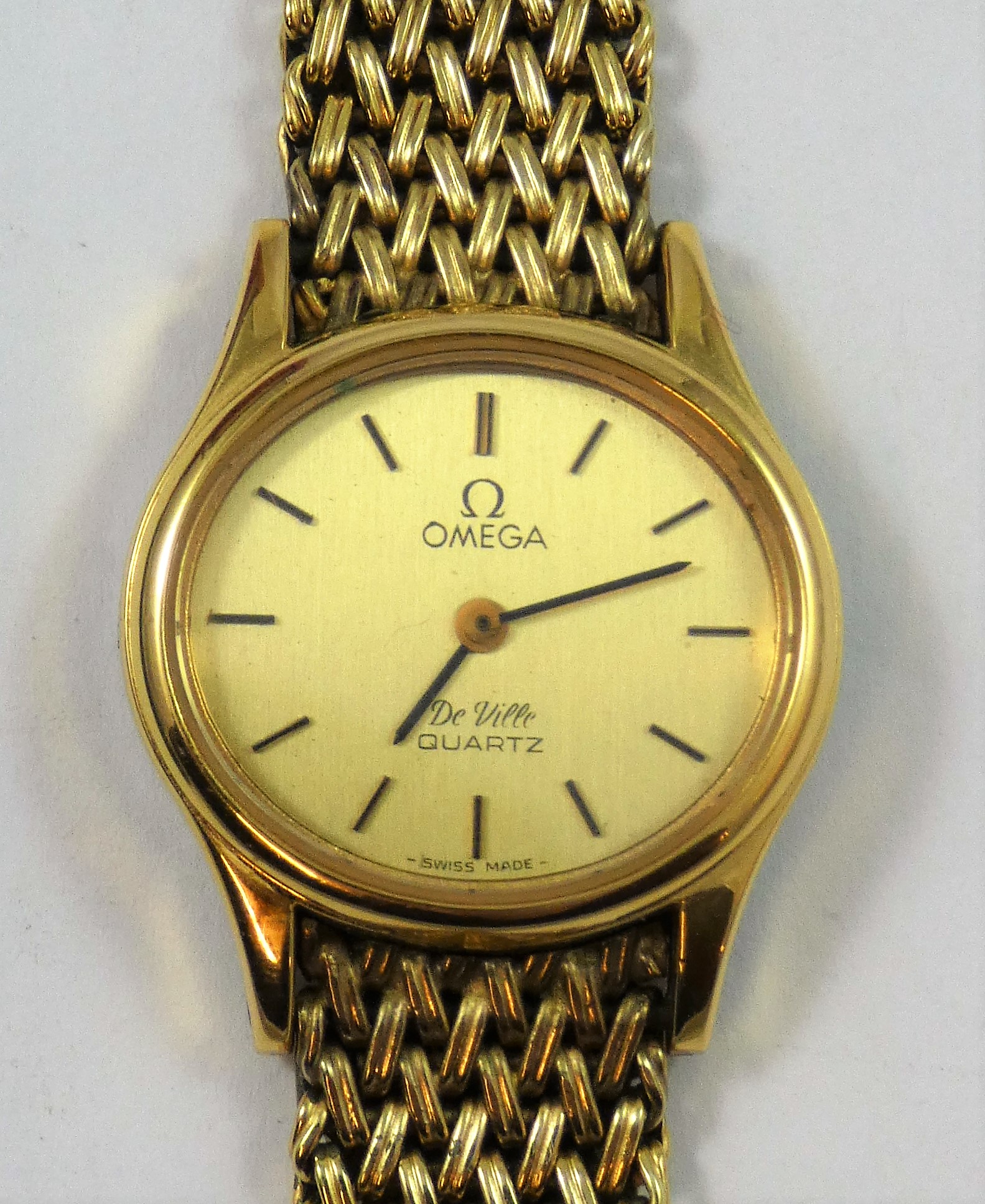 Omega; a ladies gilt metal De Ville quartz wristwatch, model 1061, MD 7915022, serial number 43