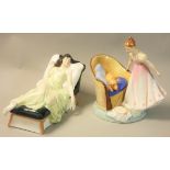 A Royal Doulton 'Sleeping Beauty' figure, HN3079, modelled by Adrian Hughes, dated 1987, together