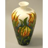 A Moorcroft 'Golden Artist' pattern tube line decorated vase of shouldered form, impressed factory