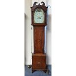 Thos. ??? Gainsborough, a Victorian oak eight day longcase clock, the 12" painted arch dial