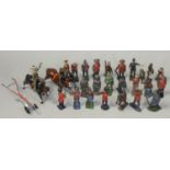 A collection of lead model figures, including a boxed No. 6F Britain's General Purpose Plough with