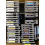 Approximately forty Nintendo Entertainment System (NES) Game Pak video game cartridges, to include