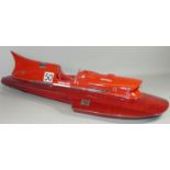 A model of the Timossi - Ferrari racing hydroplane Arno XI, (1951), with polished, planked and