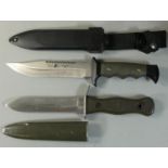 A Muela 5161 fixed blade knife, green ABS composition handle, blade 16 cm, scabbard and a German