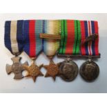 Miniature group of five, DSO, 1939-1945 Star, Atlantic Star with Air Crew Europe bar, Defence Medal,